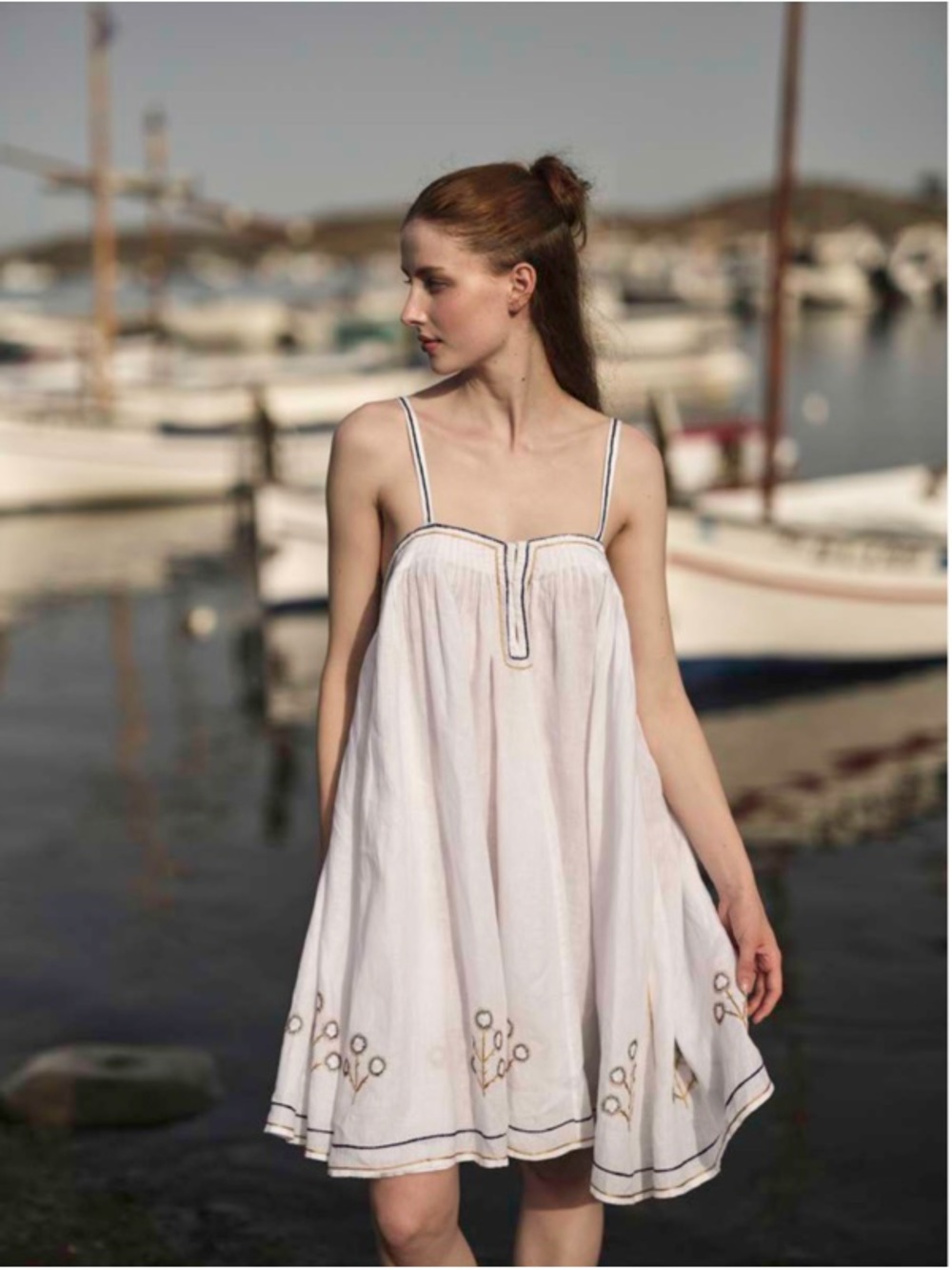 NWT Thierry Colson Zenobia Pintucked Embroidered Mini Dress size XS - Picture 9 of 10